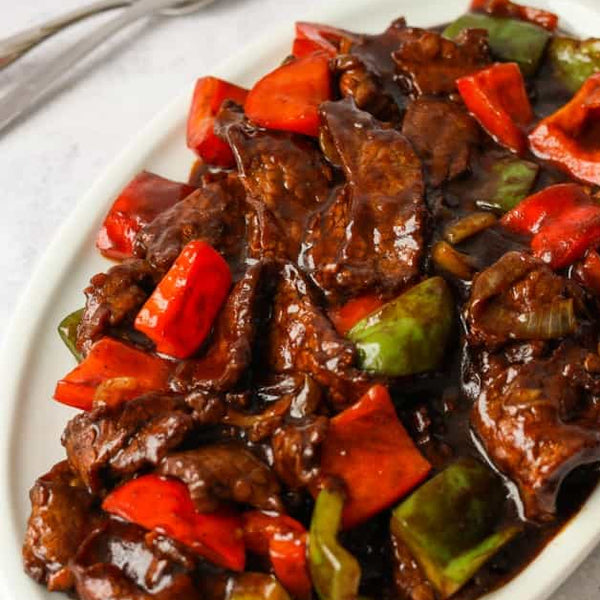 E6. Beef with black pepper sauce