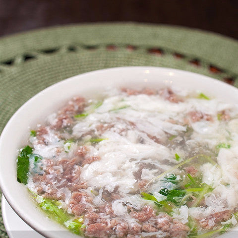 Minced beef with egg white soup - Restaurant PM