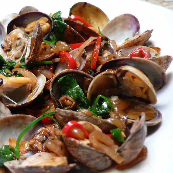 Clams in black bean sauce / Thai sauce / Vermicelli and Chinese Wine - Restaurant PM