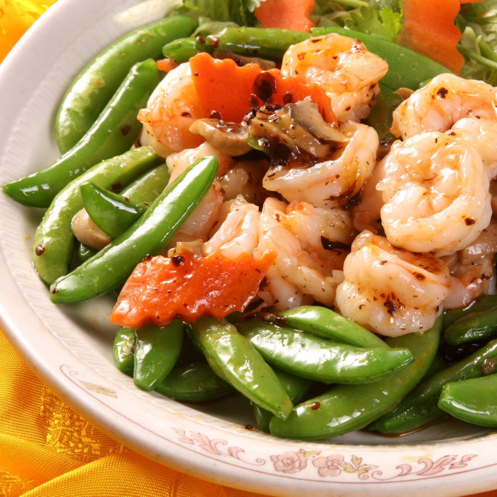 Shrimps sautéed with spicy XO chili sauce and sugar snap / No spicy - Restaurant PM